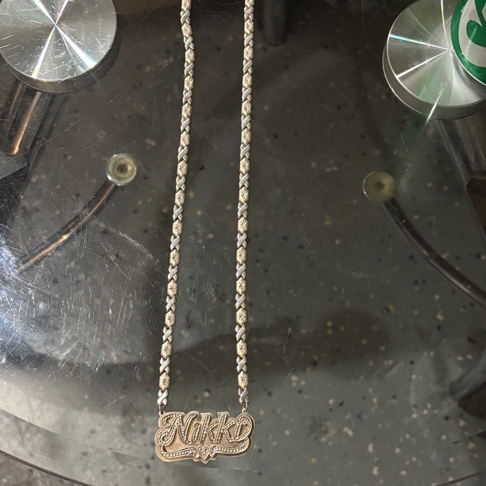 Silver Nameplate Necklace - Silver Script Pendant